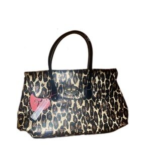 Y2K 2000 NWT Leopard Print Vinyl Handbag